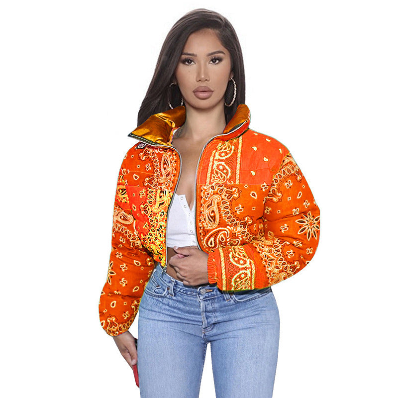 casual winter new short jacket Orange