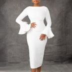 SS Sheath Bell Dress White