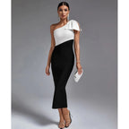 Shoulder Bow Casual Long One-piece Dress