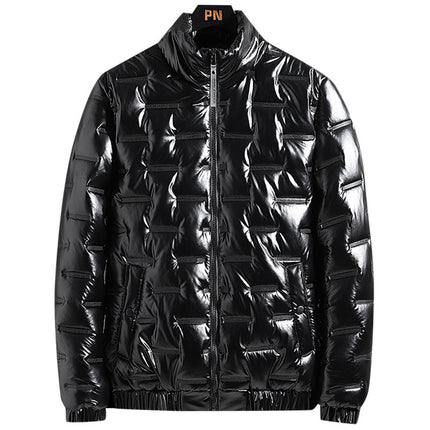 Men's Glossy Stand-up Collar Casual Jacket