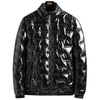 Men's Glossy Stand-up Collar Casual Jacket