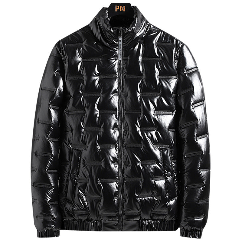 Men's Glossy Stand-up Collar Casual Jacket