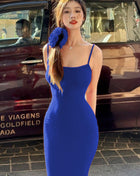 SS Strap Long Dress Blue
