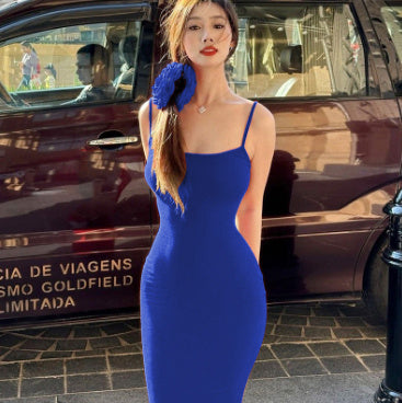 Spaghetti Strap Long Dress Blue