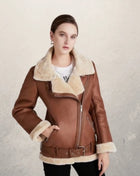 SS Women's motorcycle leather jacket Brown