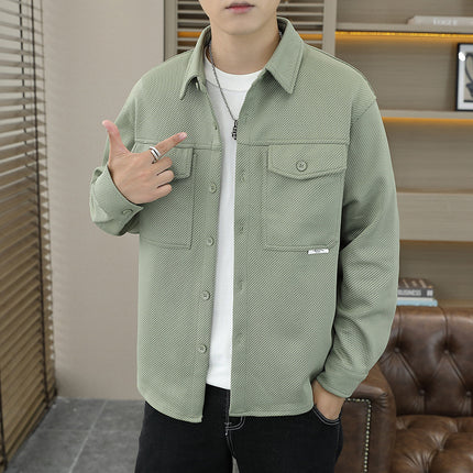 Men's Twill Knitted Lapel Shirt