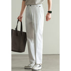 Cotton Blended Elasticated Slacks Men's Trousers White