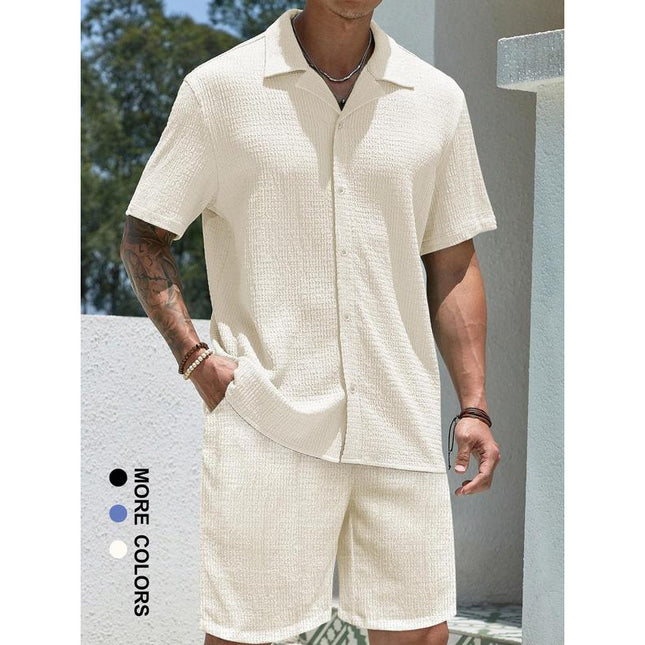 Single Suite Men's Shirt And Shorts Two-piece Set