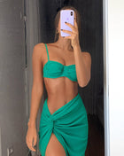 SS Slit Dress Green