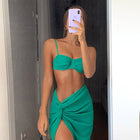 Off Shoulder Twist High Slit Dress Green