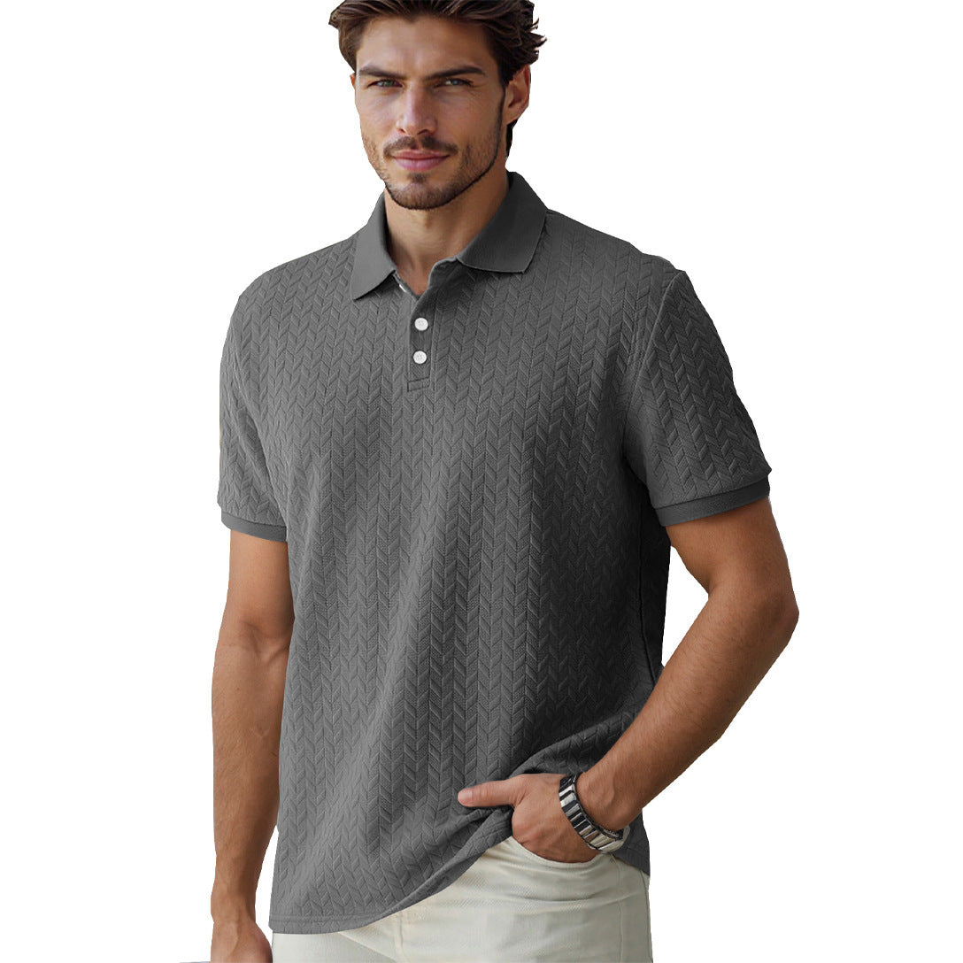 Casual Polo Collar Men's Gray