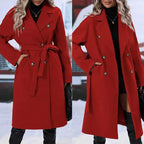 Women’s Double-breasted Trench Coat With Belt Winter