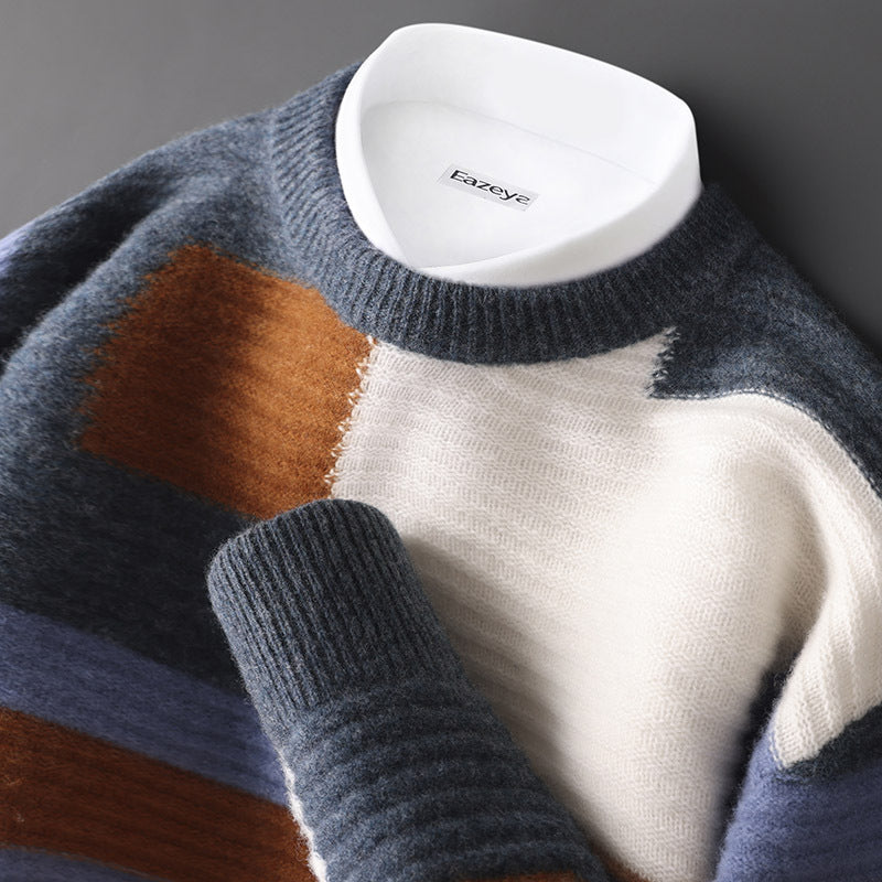 Cashmere Sweater Loose Round Neck Multicolor