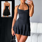 Backless Ruffled Short Dress
