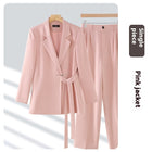 Women's Casual Two-piece Suit Pink Coat