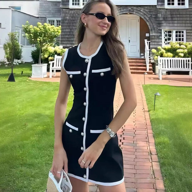 Classic Style Elegant Sexy Dress Black