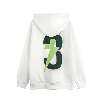 Men's Lightning Printed Hoodie White