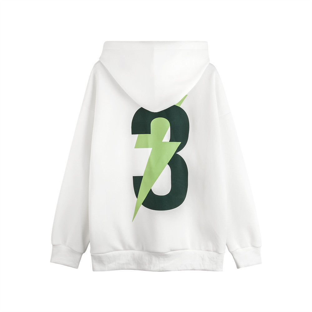 Men's Lightning Printed Hoodie White