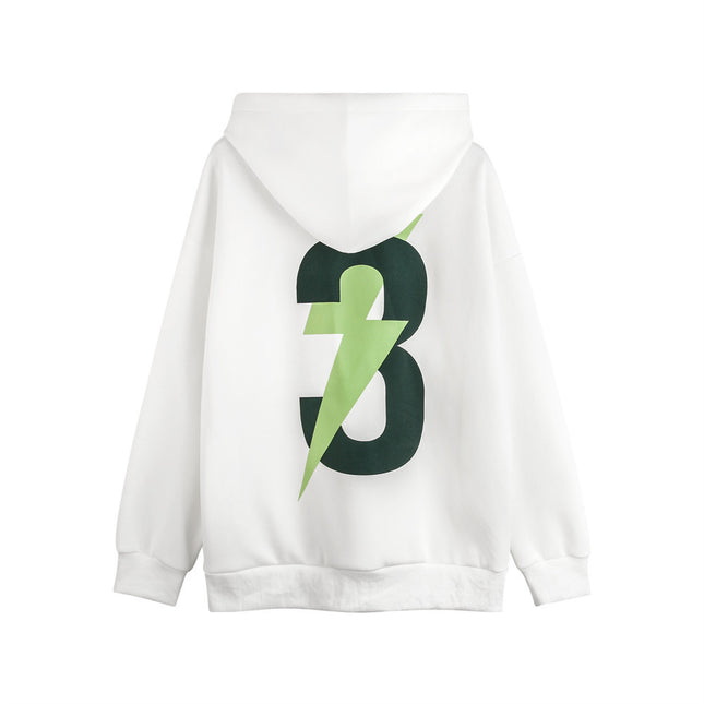Men's Lightning Printed Hoodie White