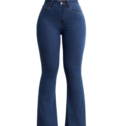 High Waist Flared Jeans Navy Blue