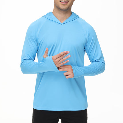 Hooded Sun-proof Outdoor Top sky blue