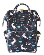 SS Maternity Nappy Bag Black unicorn