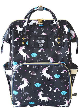 SS Maternity Nappy Bag Black unicorn