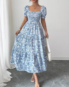 SS Idle Printed Dress Blue