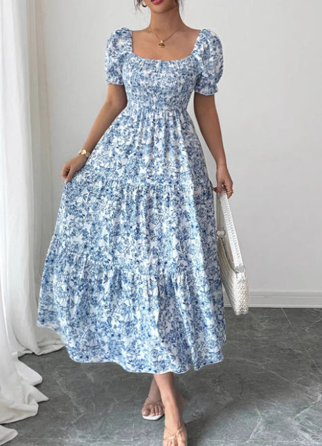 SS Idle Printed Dress Blue