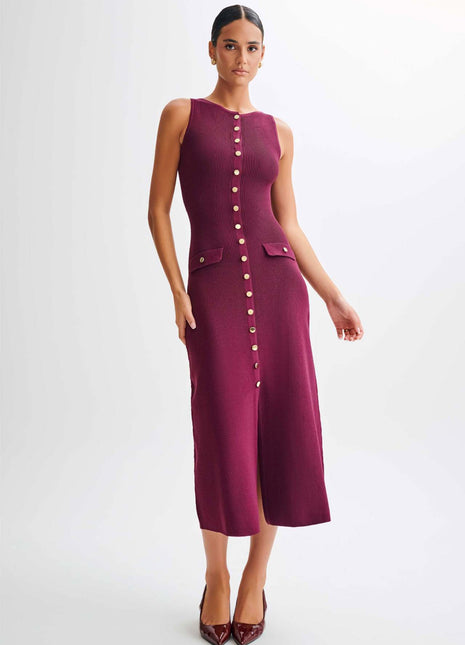 SS Knitted Elegant Dress Red