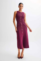 SS Knitted Elegant Dress Red