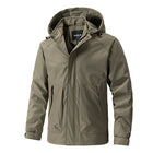 Men's Outdoor Casual Hooded Shell Jacket Khaki