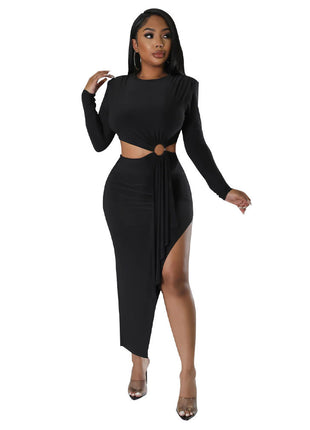 SS Waist Dress Black