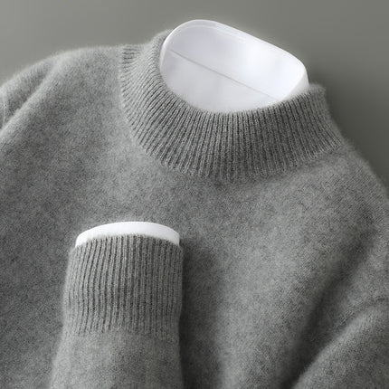 Men's Half-high Collar Thickened Pullover Dark gray Half Turlteneck