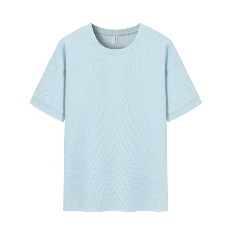 Waffle Heavy T-shirt For Men Light blue