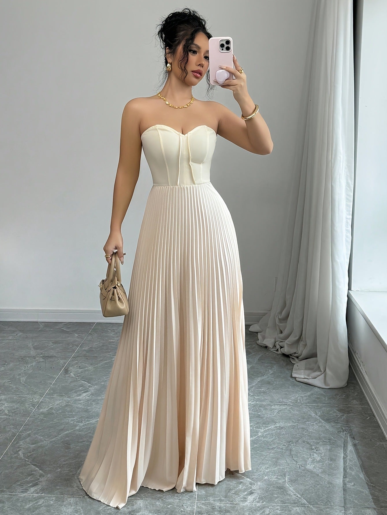 SS French Dress Apricot