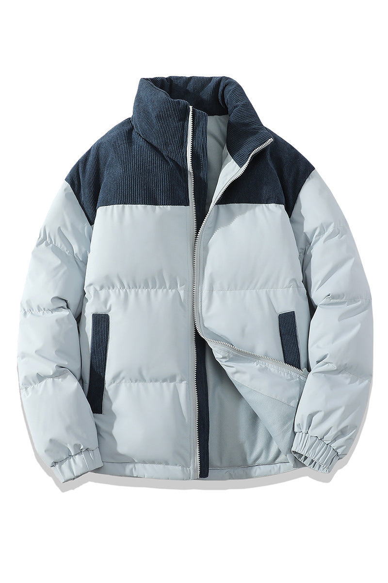 Winter Contrast-colored Padded Jacket Unisex lake blue