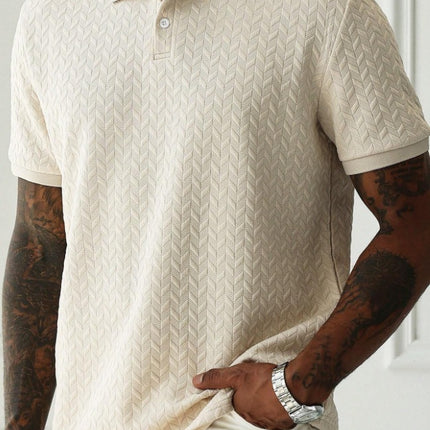 Men's Polo Collar Short-sleeved Shirt Khaki