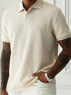 Men's Polo Collar Short-sleeved Shirt Khaki