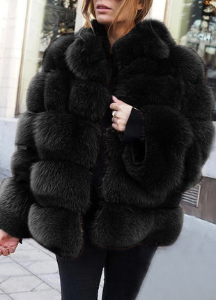 SS faux fur jacket Black