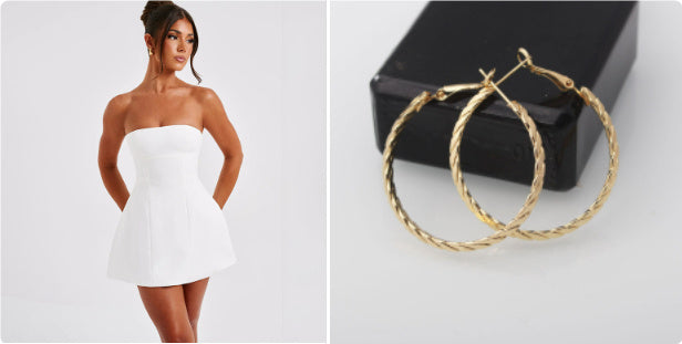 SS Backless Short Dresses White set L