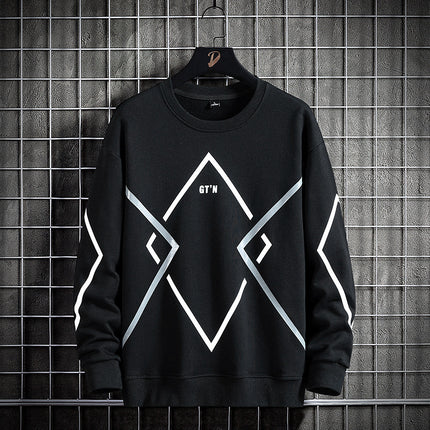 Fertiliser Enlarged Casual Spring And Autumn Sweater Black