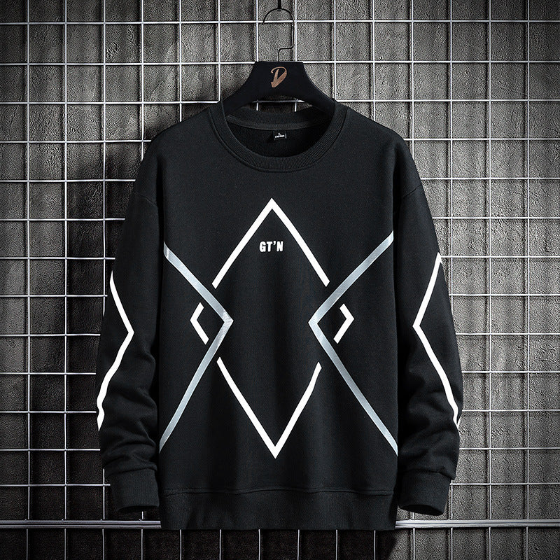 Fertiliser Enlarged Casual Spring And Autumn Sweater Black