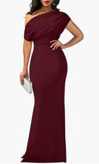 Tight Long Formal Party Dress Brown