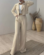 SS Short Blazer Set Khaki