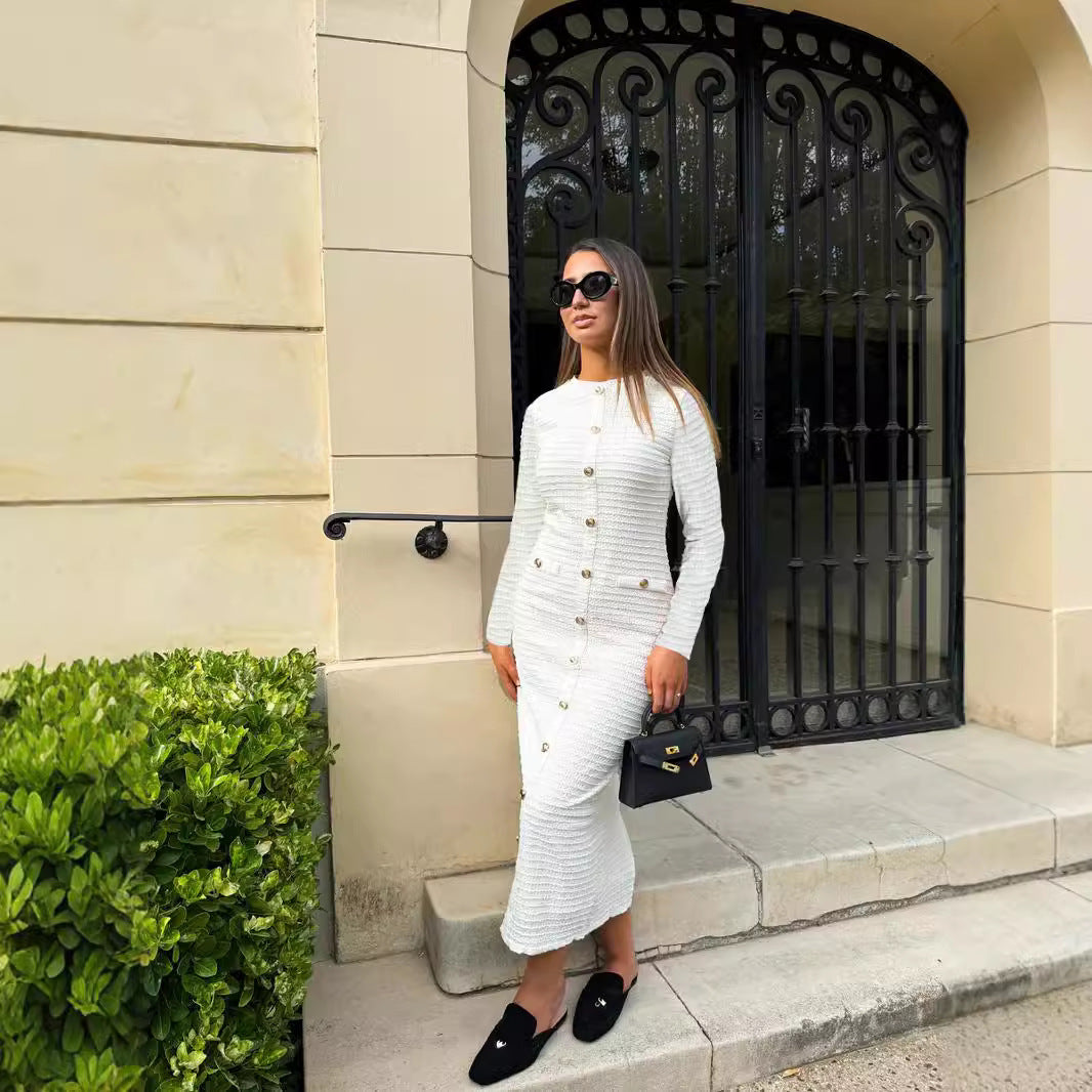 SS Knitted Long-sleeved Dress