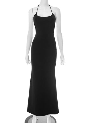SS Backless A- Line Dress Black