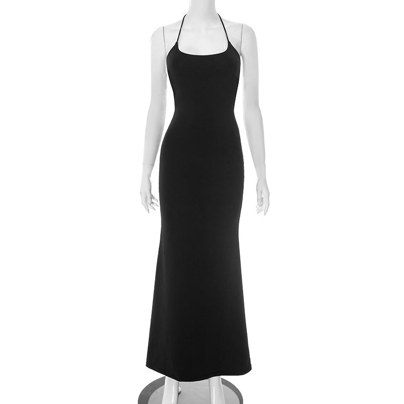 SS Backless A- Line Dress Black