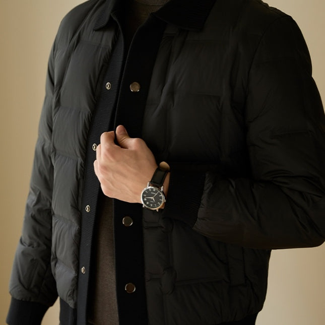 Men's High-end Casual Patchwork Coat Black