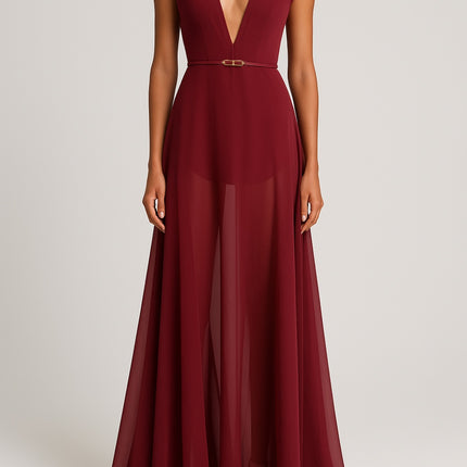 SS Burgundy Dress Burgundy
